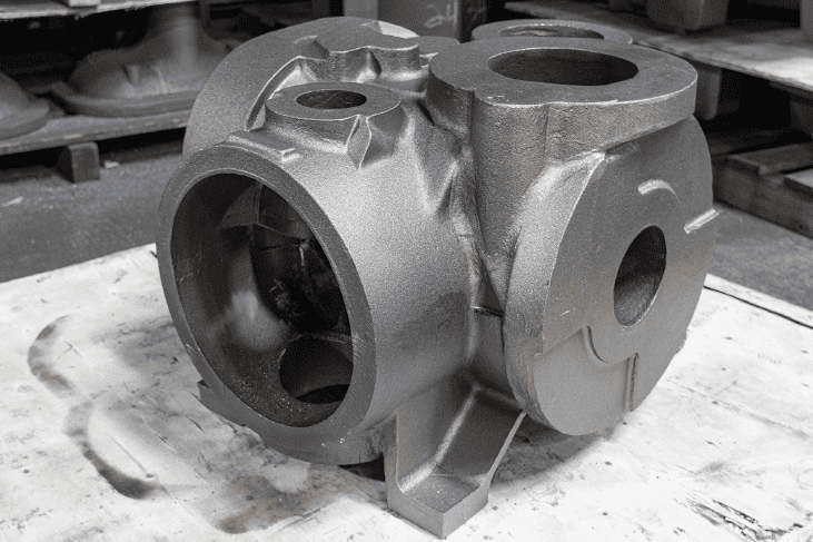 A Large Metal Machine Part On A Table At Badger Foundry